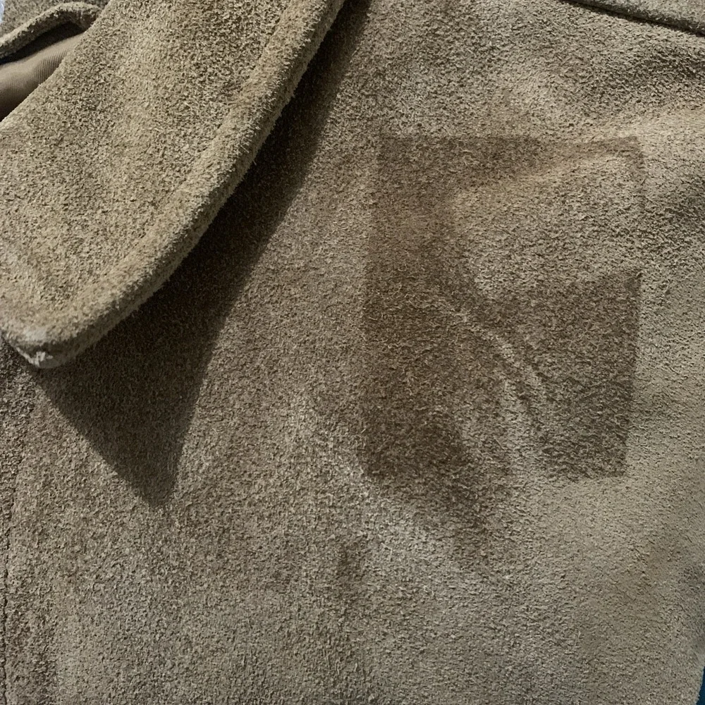 VTG GAP S (5-6) Kids Jacket 100% Cow Suede‎ Harrington Camel Brown Pockets